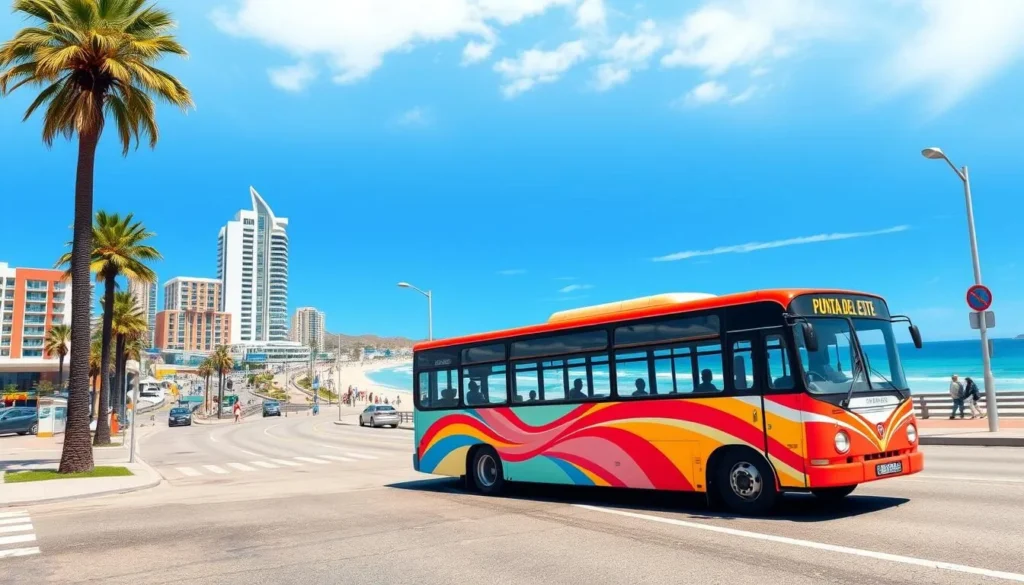 Image of a bus driving through Punta del Este