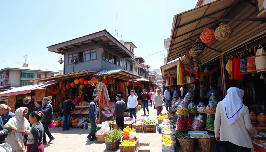 Image of a bustling market in Srinagar