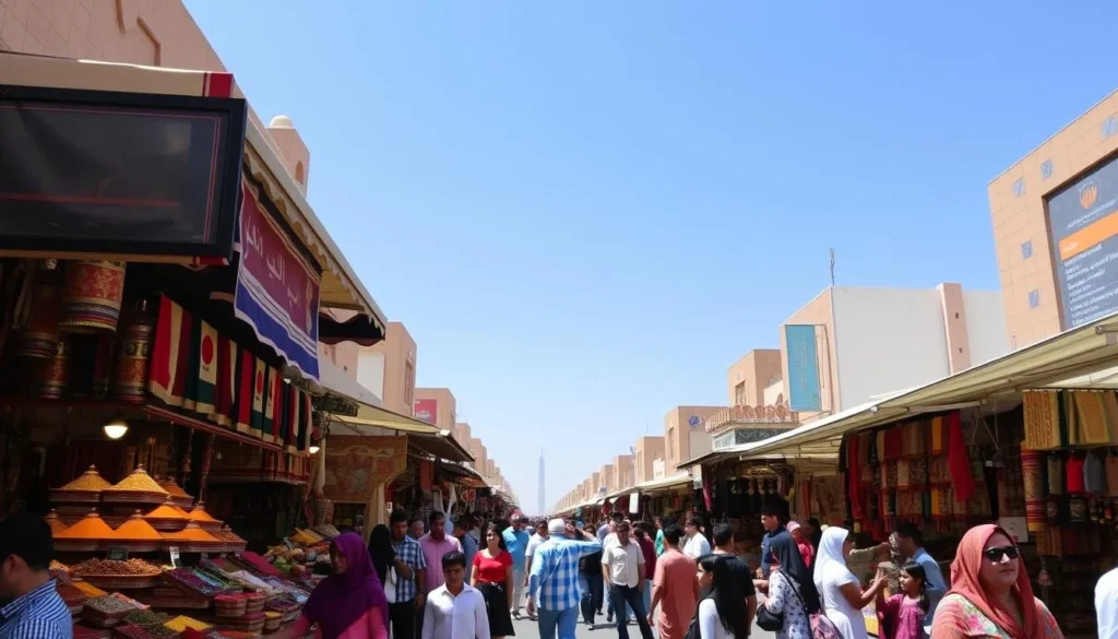 Image of a bustling souk in Dubai
