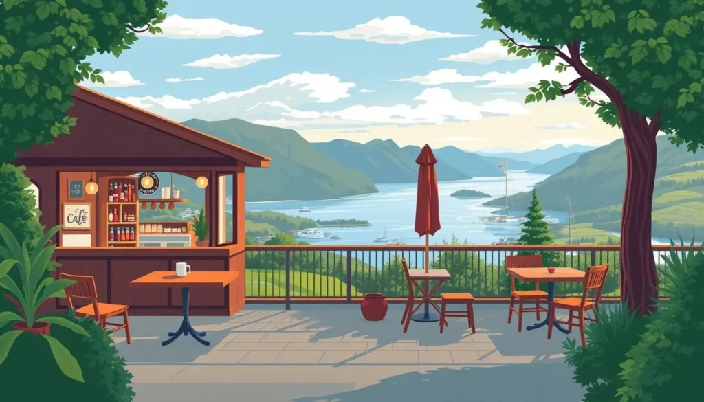 Image of a café in Molde with a panoramic view of the fjords