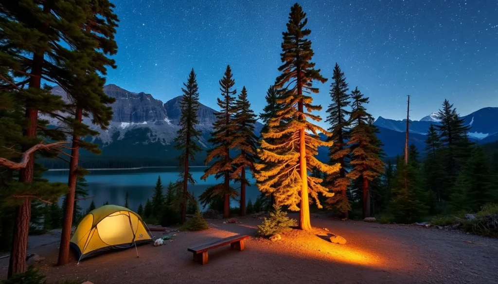 Image of a campsite in Jasper National Park