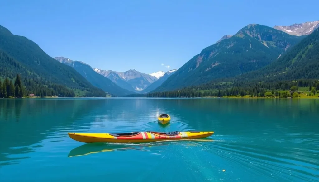 Image of a canoe or kayak on Lake Annette