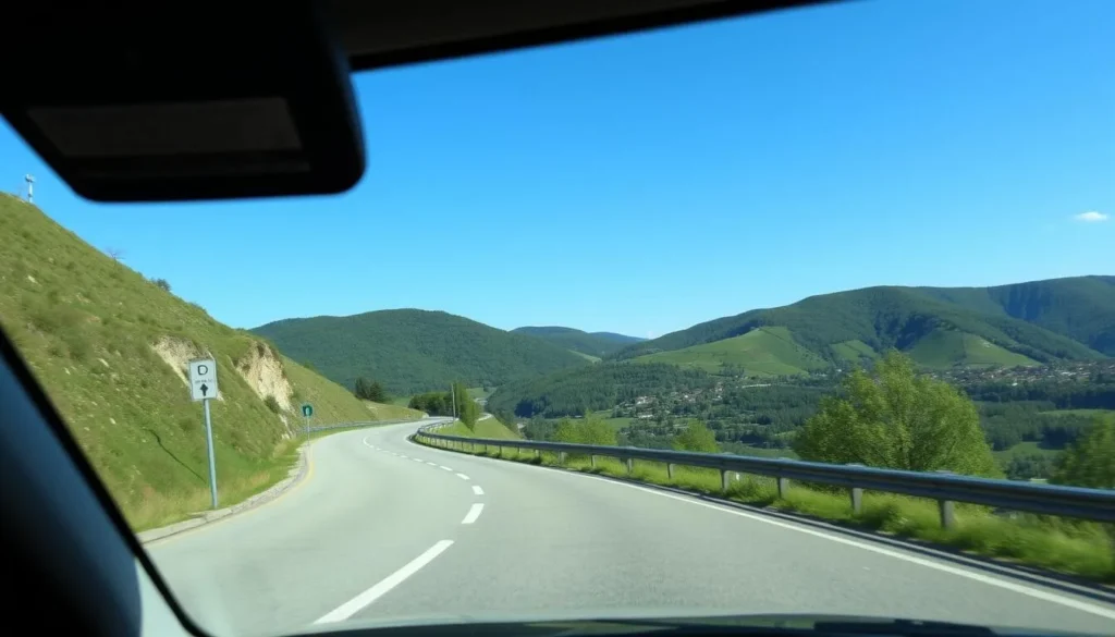 Image of a car driving from Prague to Slapy Reservoir