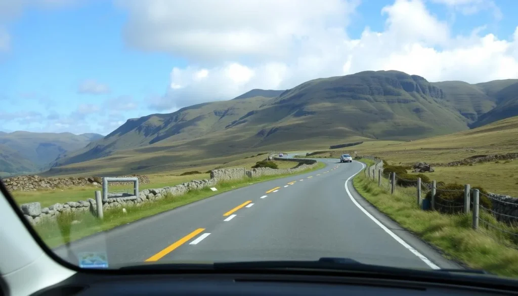 Image of a car driving through Snowdonia's scenic roads