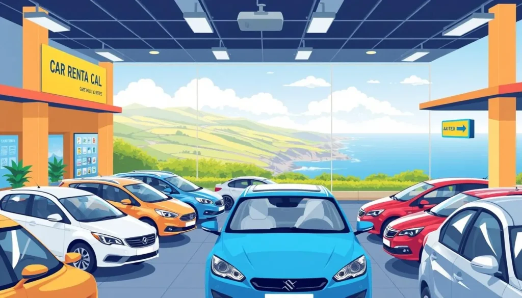 Image of a car rental agency or a car driving along the Causeway Coastal Route