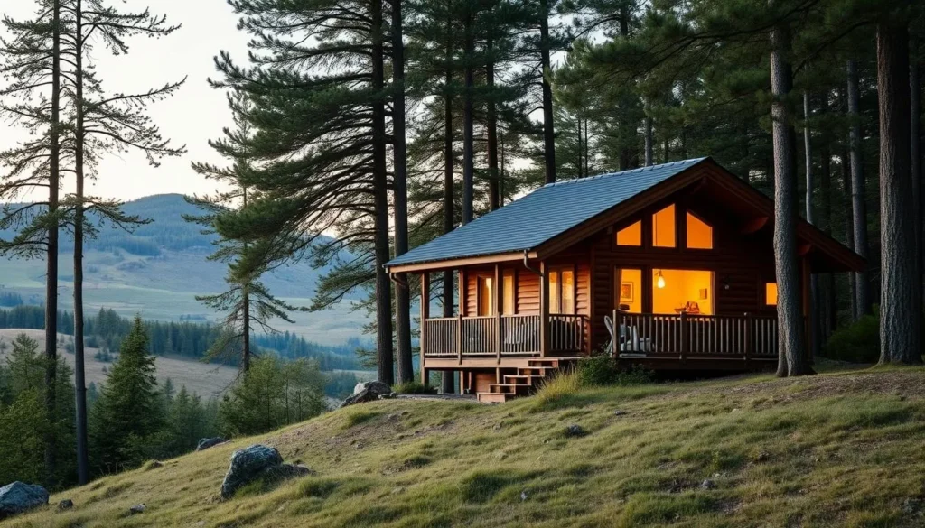 Image of a cozy cabin in the woods of Østfold Mountains