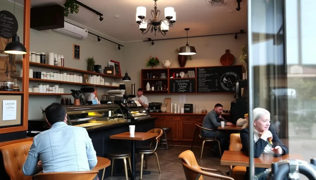 Image of a cozy café in Brno with specialty coffee