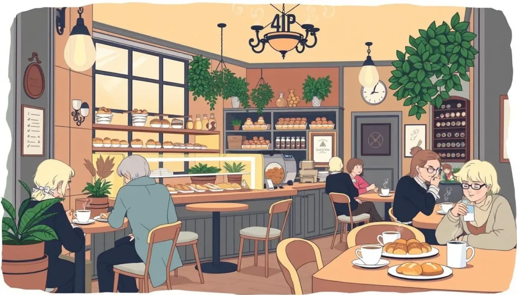 Image of a cozy café in Lund, Sweden, serving traditional Swedish fika with freshly baked pastries and coffee.