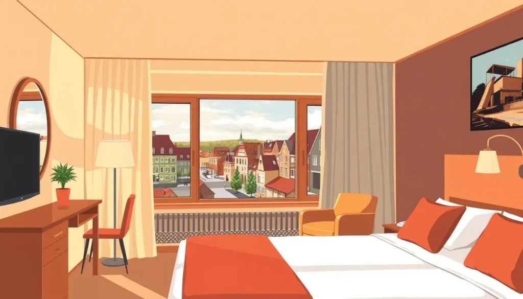 Image of a cozy hotel room in Rauma with a view of Old Rauma