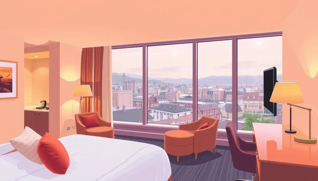 Image of a cozy hotel room in Sandnes city center