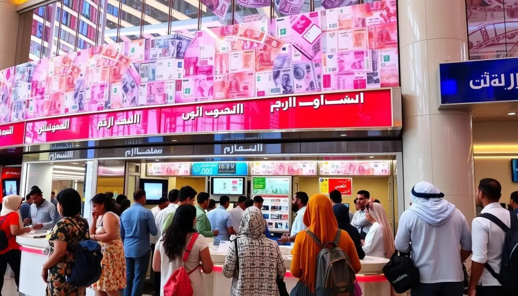 Image of a currency exchange counter in Dubai