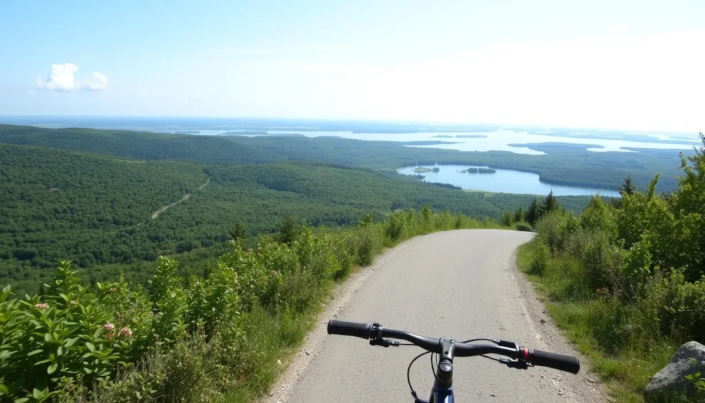 Image of a cyclist on the Archipelago Trail