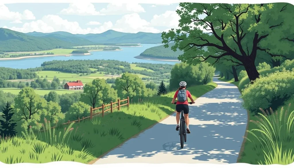 Image of a cyclist riding on a scenic bike path in Kosterhavet National Park