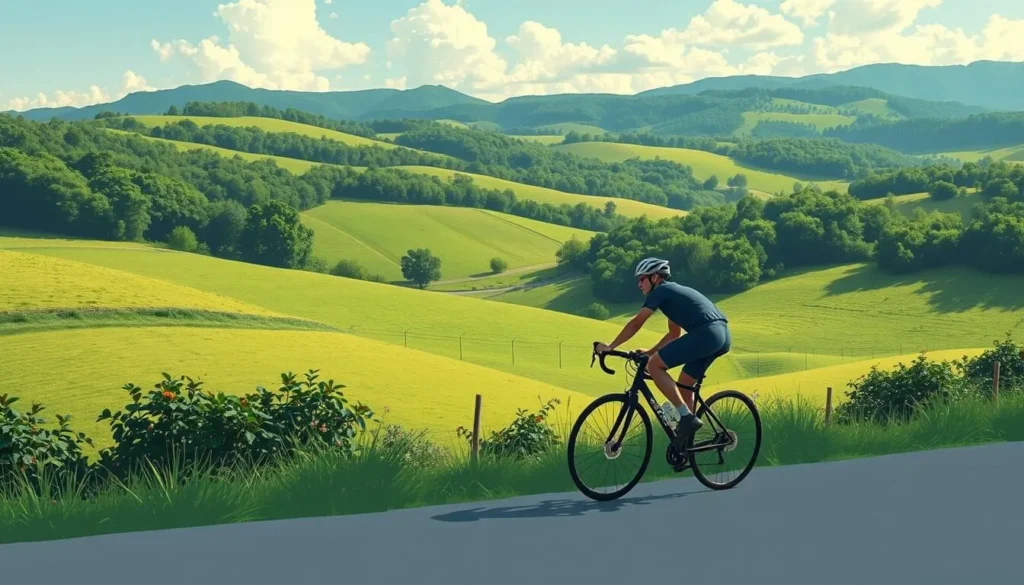 Image of a cyclist riding through the scenic Chriby Hills