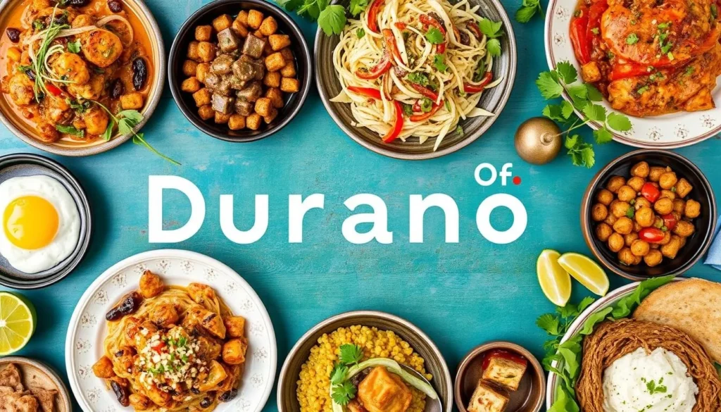 Image of a diverse culinary spread in Durango