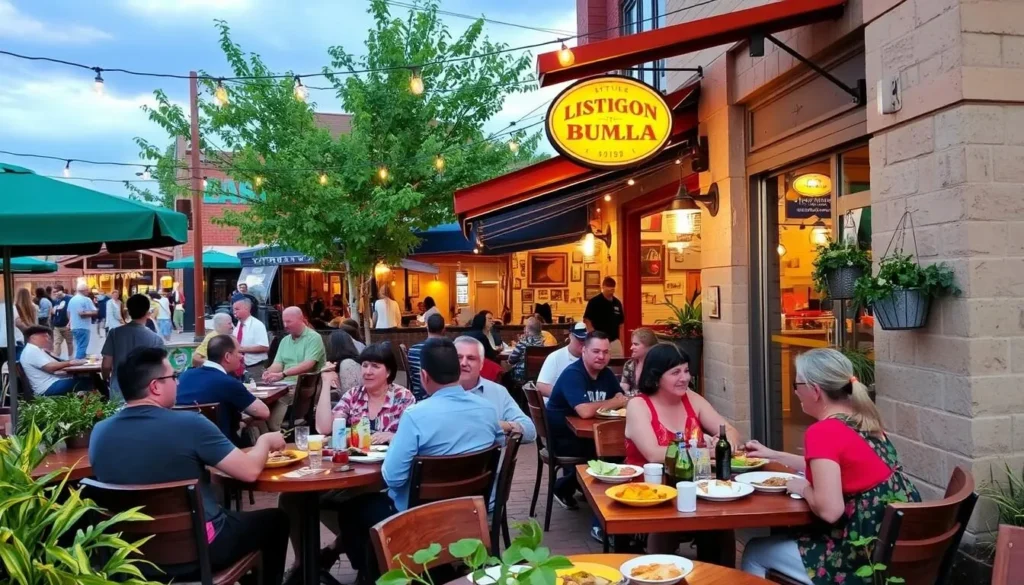 Image of a diverse dining scene in Littleton, Colorado