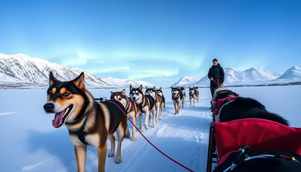 Image of a dog sledding tour in Tromso's Arctic landscape