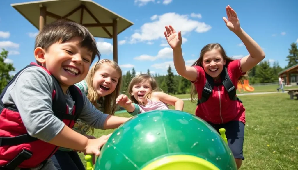 Image of a family enjoying activities at Foldvik Family Park