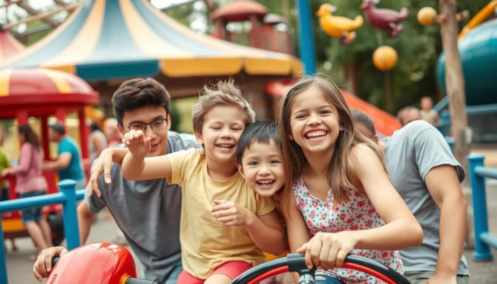Image of a family enjoying an adventure park in Halland County