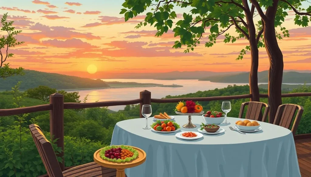 Image of a farm-to-table dining experience at Lake Dardanelle