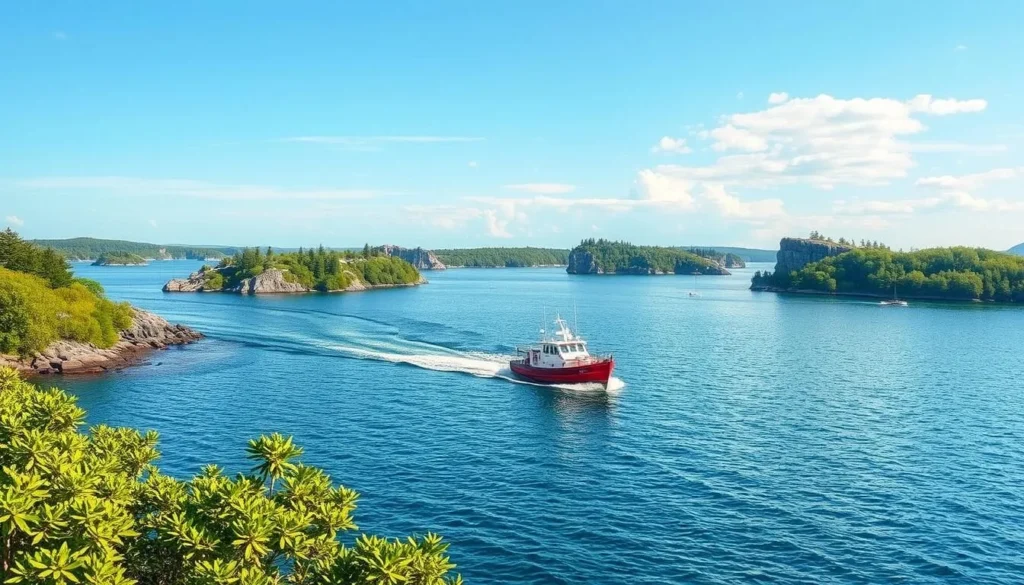 Image of a fishing boat in the Västervik archipelago
