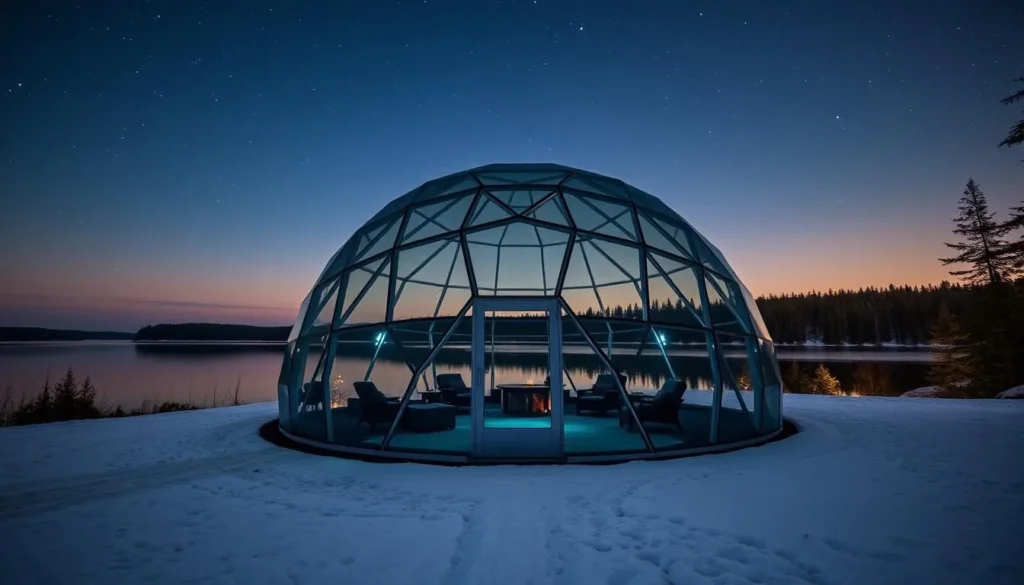 Image of a glass igloo in Finnish Lakeland