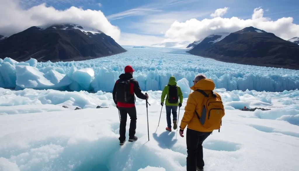 Image of a guided glacier trek on Svartisen Glacier