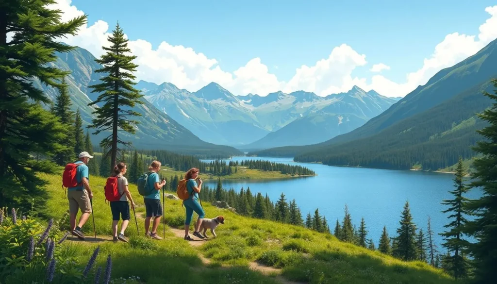 Image of a guided hiking excursion around Medicine Lake Image of a guided hiking excursion around Medicine Lake