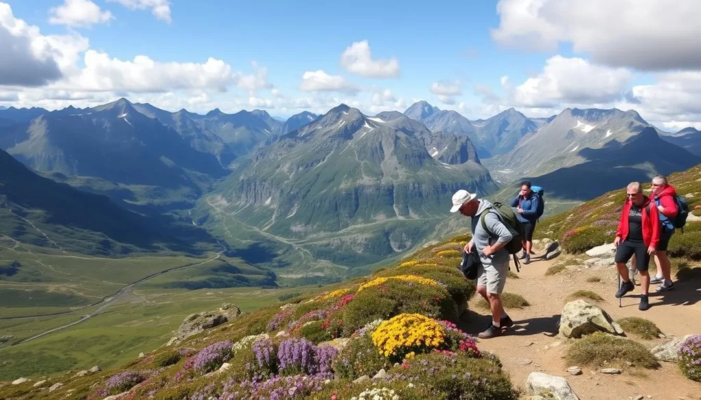 Image of a guided hiking tour in Jotunheimen's mountains