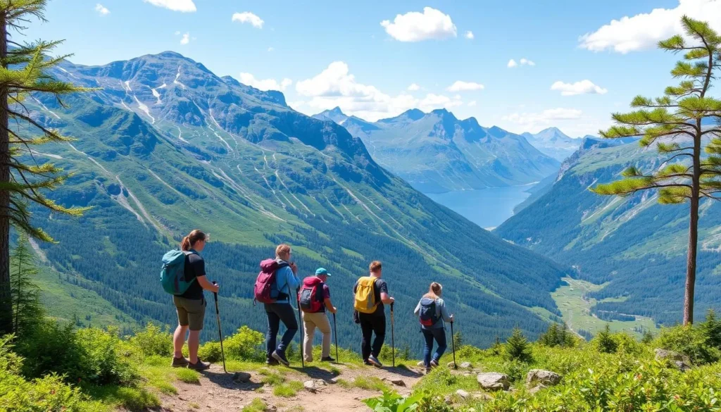 Image of a guided hiking tour in Vinnufjellet Mountains