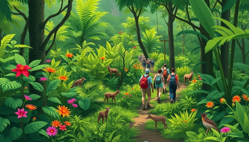 Image of a guided jungle hike through Tapajós National Forest