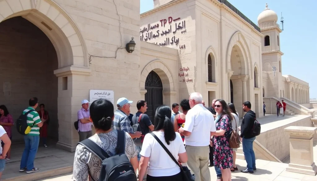 Image of a guided tour group exploring Port Said's historical landmarks