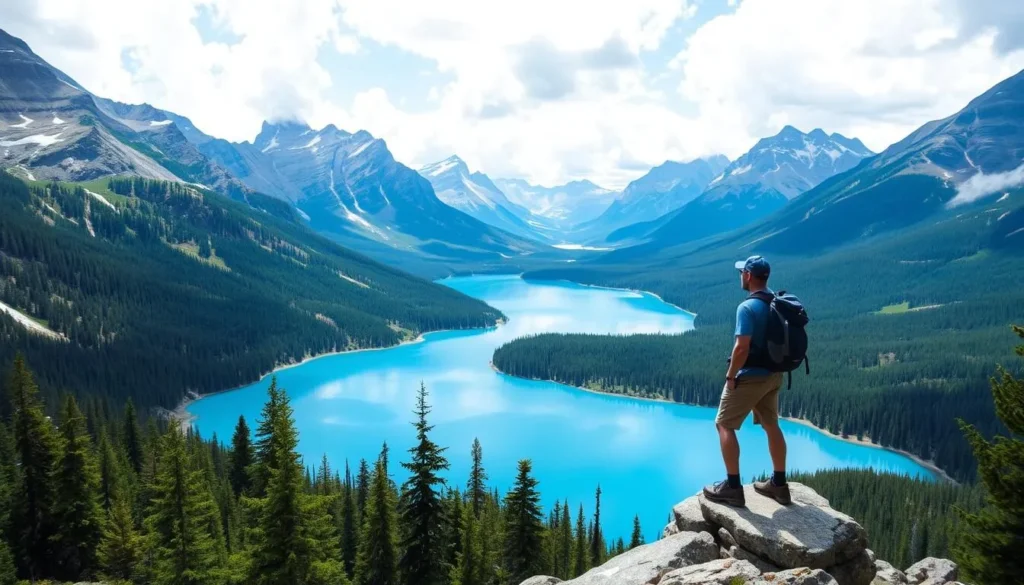 Image of a hiker at Upper Kananaskis Lake