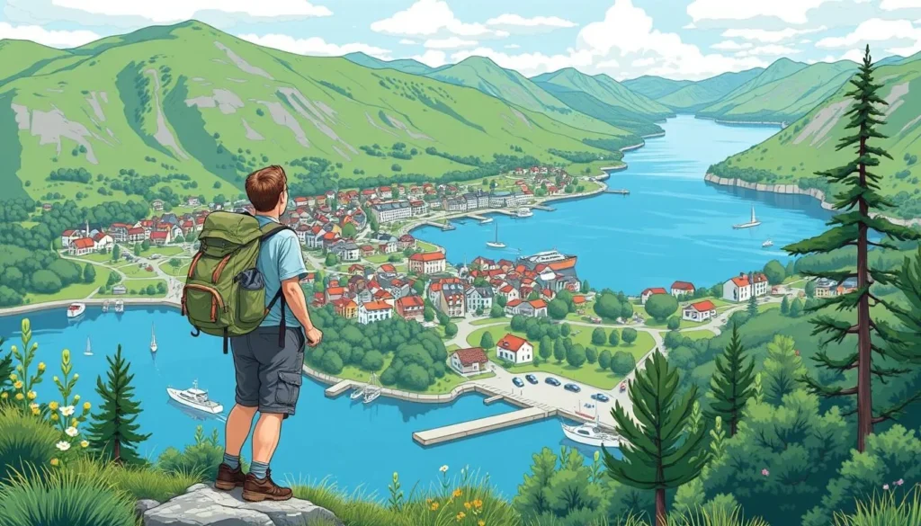 Image of a hiker enjoying the scenic views in Stavern, Norway