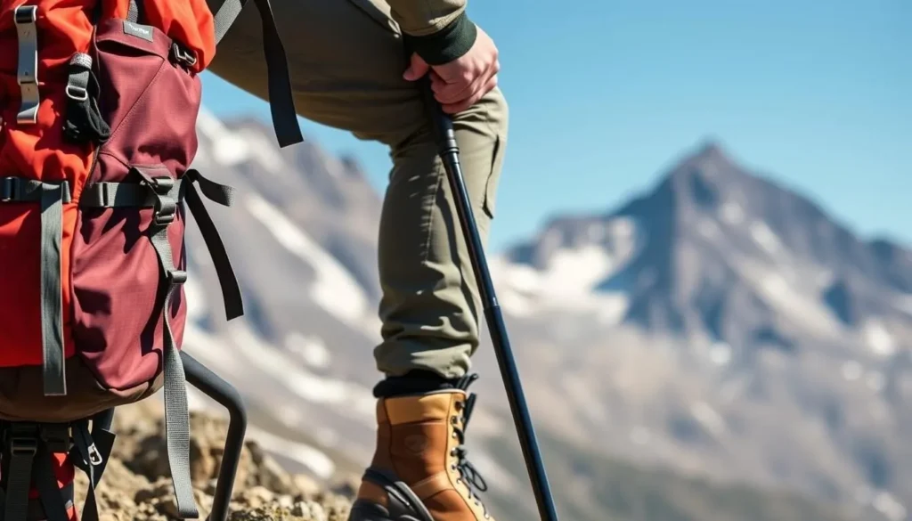 Image of a hiker fully geared for a mountain adventure