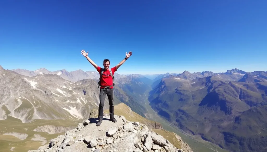 Image of a hiker on Romsdalseggen Ridge
