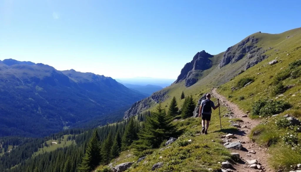 Image of a hiker on a mountain trail in Nordland County