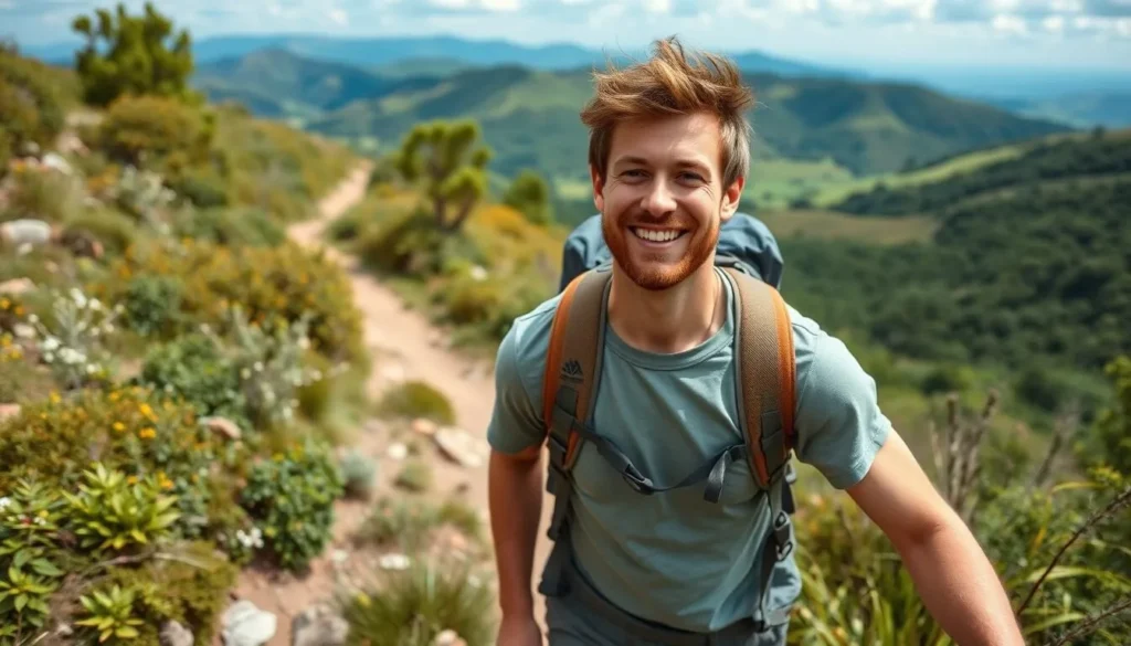 Image of a hiker on a trail in Chriby Hills