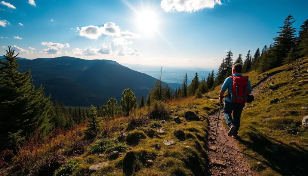 Image of a hiker on a trail near Teplice