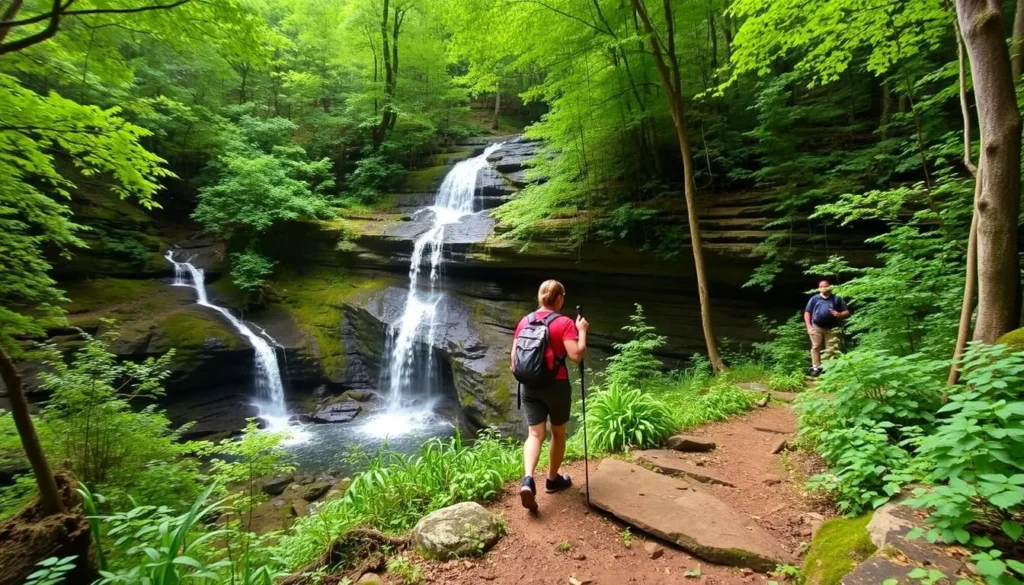 Image of a hiker on the Amicalola Falls Loop Trail