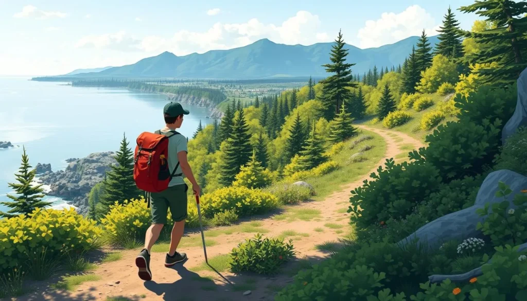 Image of a hiker on the Shoreline Trail