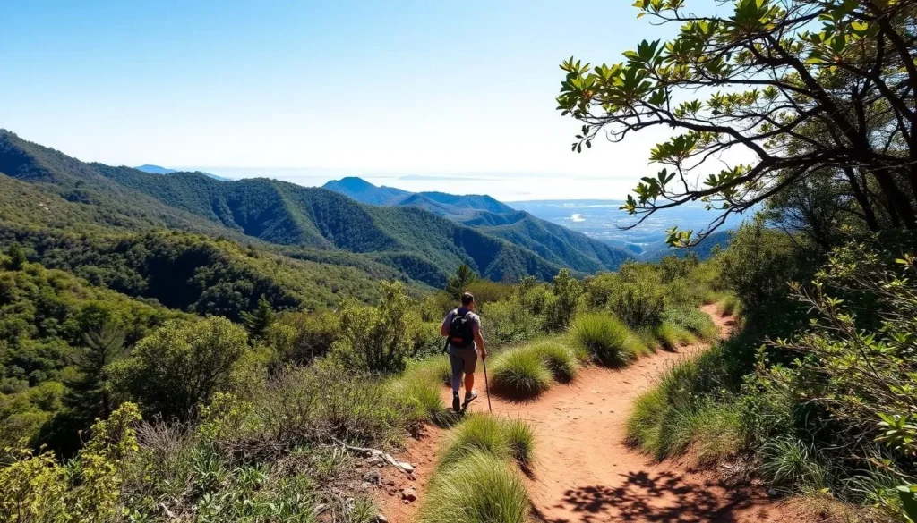 Image of a hiker on the trails of Santa Teresa National Park
