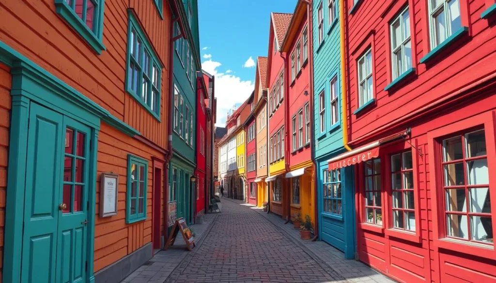 Image of a historic alleyway in Bryggen