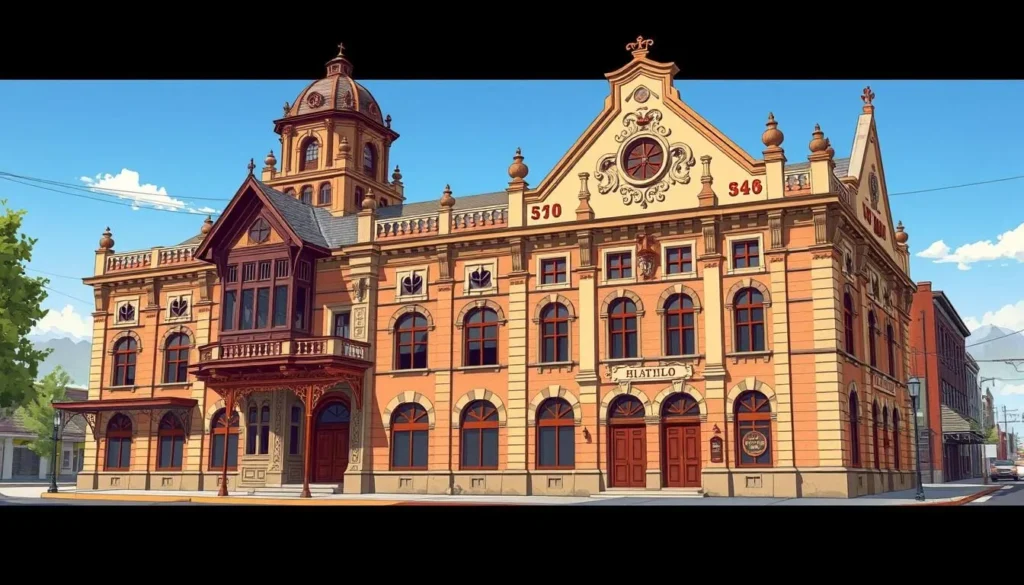 Image of a historic building in Pocatello with architectural details