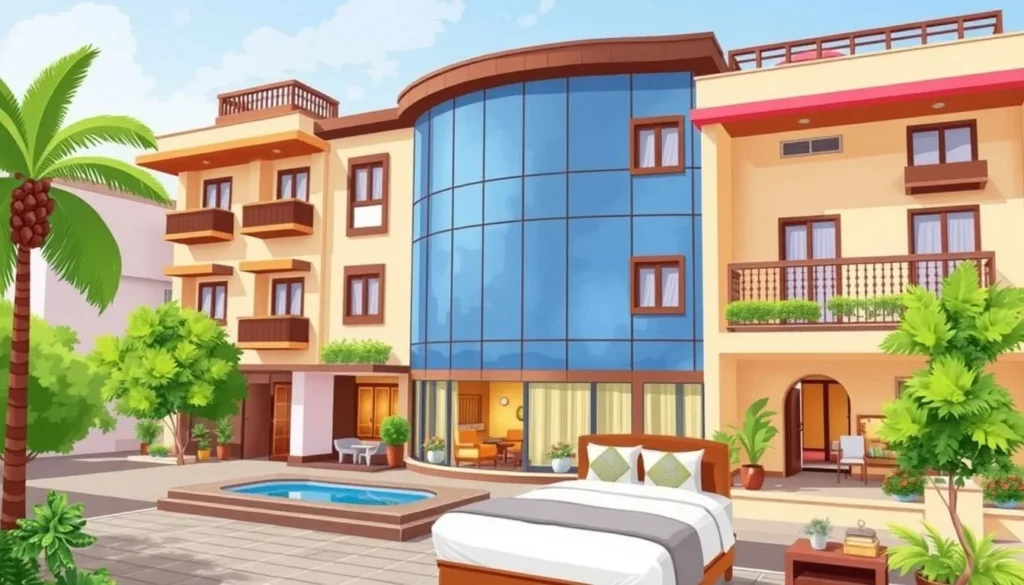 Image of a hotel in Firozabad with a mix of budget and luxury options