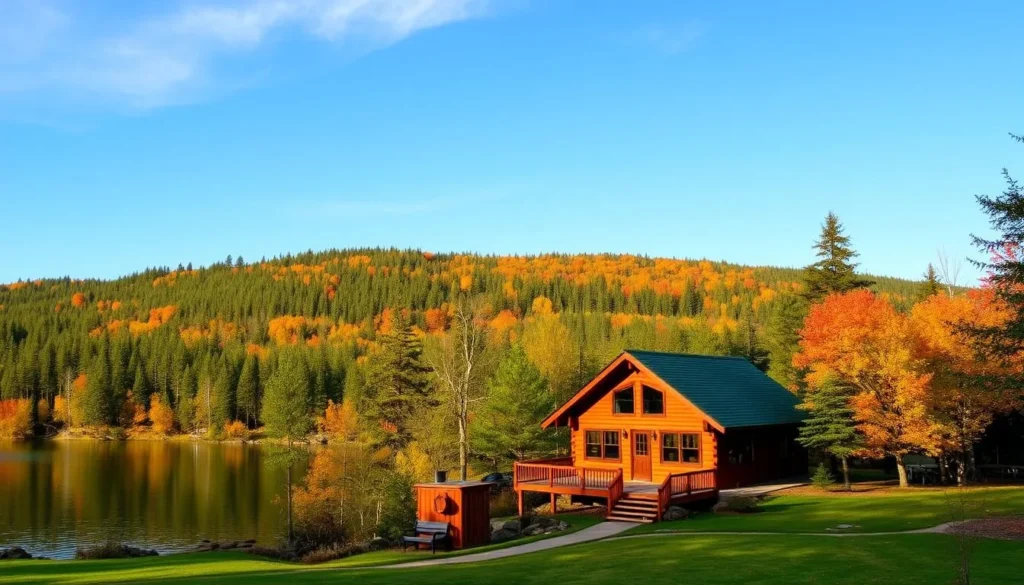 Image of a lakefront cabin in Sylvan Lake
