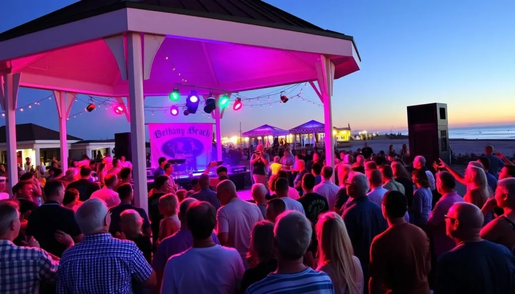 Image of a live music event at the Bethany Beach bandstand