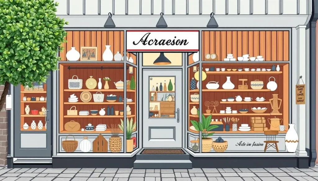 Image of a local shop in Molde selling Norwegian design products