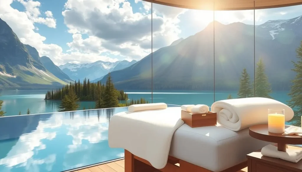 Image of a luxurious spa treatment with a view of Lake Louise