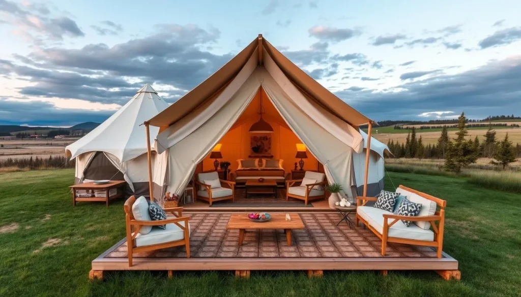 Image of a luxury glamping site near Nanton